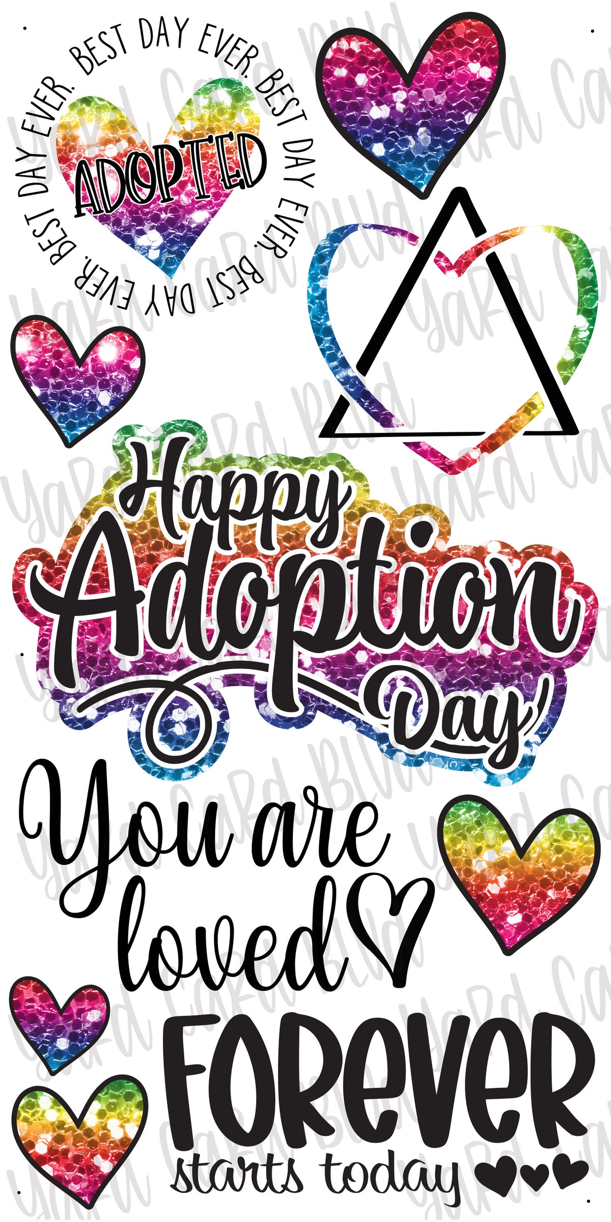 Glückwunschkarte Zur Adoption „Happy Adoption Day“ – Blau-grünes Aquarell-Design, 12,7 X 17,8 Cm, Inkl. Umschlag