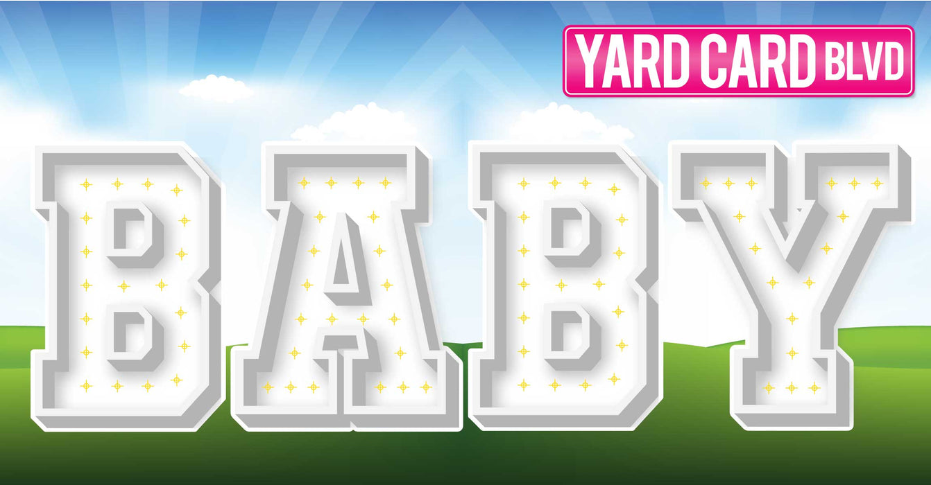 48" BABY - Marquee Letters with Twinkle Light Holes