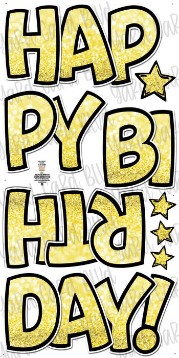 BB FAB5 Happy Birthday EZ Set - Glitter Bokeh