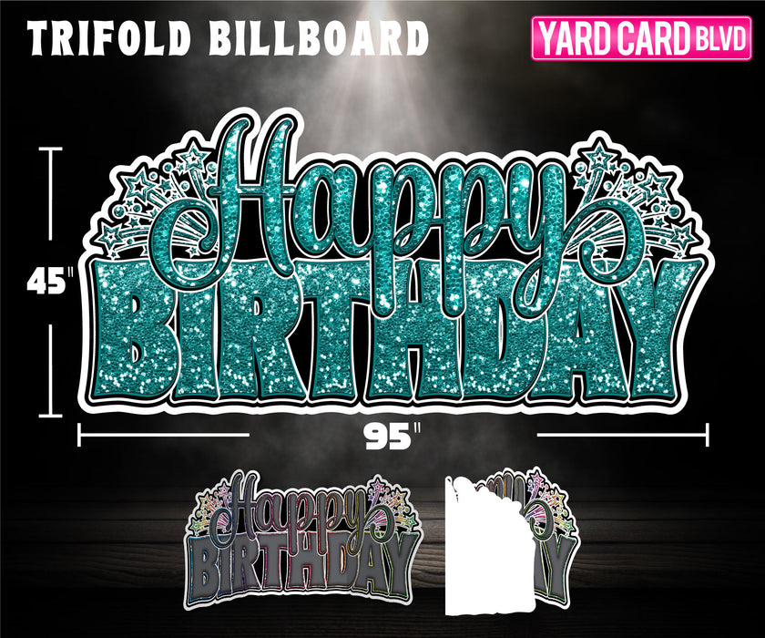 BF Happy Birthday Trifold Billboard - Choose Your Color