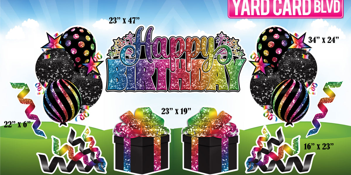 Shops Rainbow Flowers Yard Cards - UV High resolution Coroplast printing. HALF SHEET