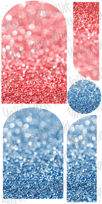 Background Panels in Blue and Red Bokeh