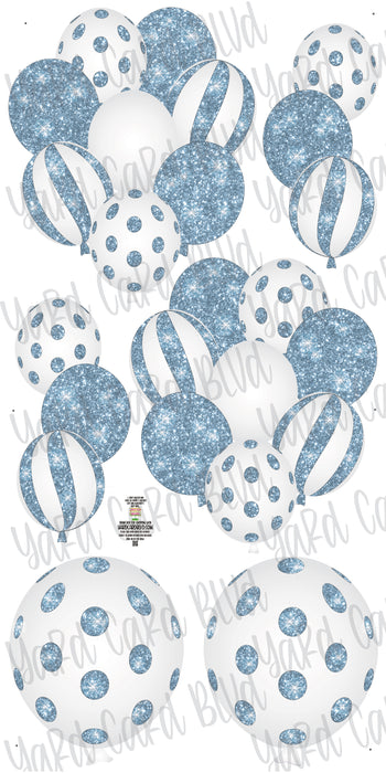 Balloon Bundles - Light Blue and White