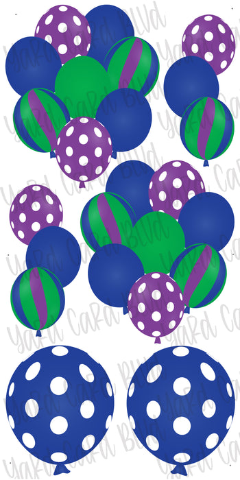 Balloon Bundles - Blue, Purple and Green