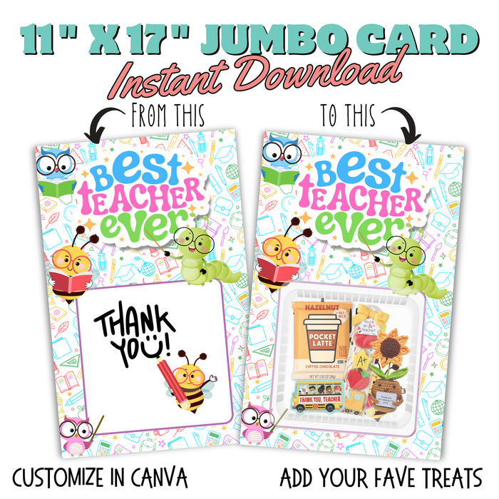 Best Teacher Ever Jumbo Card