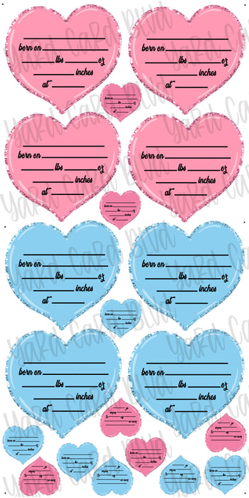 Birth Announcement Heart Keepsakes