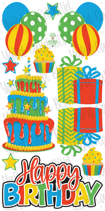 Birthday Cake Splash Set - Red, Blue, Green and Yellow