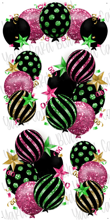 Celebrate Balloon Bundles - Black and Neon Pink and Lime Green Glitter