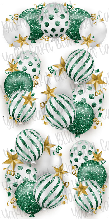 Celebrate Balloon Bundles - Dk Green Glitter & Gold