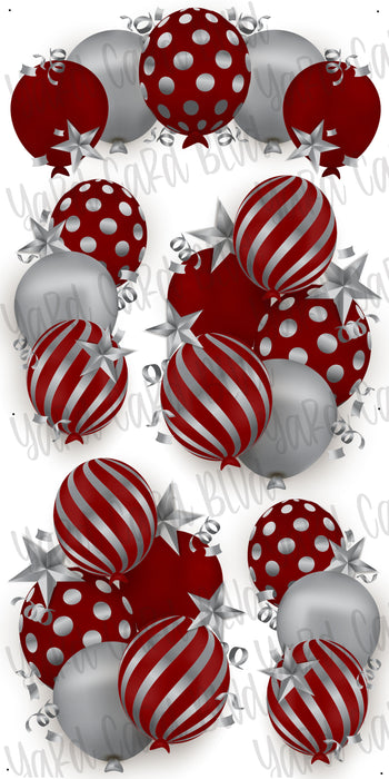 Celebrate Balloon Bundles - Maroon and Silver