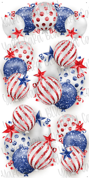 Celebrate Balloon Bundles - White, Blue & Red