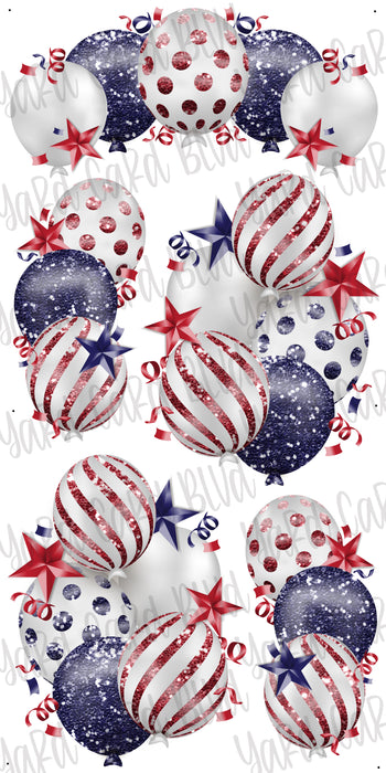 Celebrate Balloon Bundles - White, Navy & Dark Red