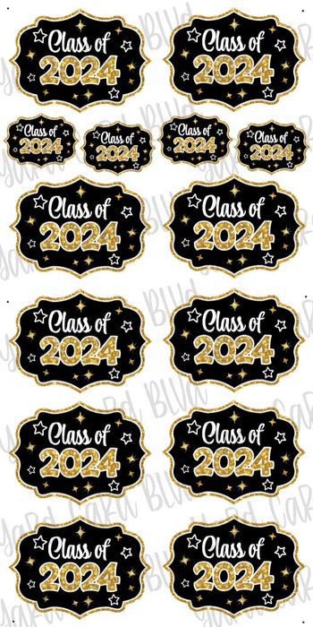 Class of 2024 Keepsake Yellow Gold Glitter