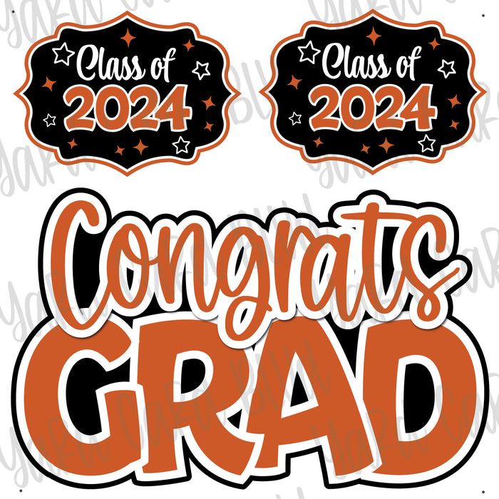 Congrats Grad Half Sheet Burnt Orange