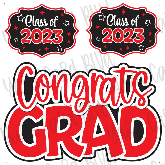 Congrats Grad Half Sheet Red