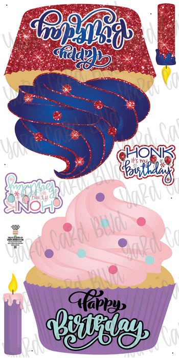 Fill 'er Up Cupcakes! Red and Blue, Lavender and Pink