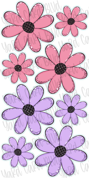 Daisies - Pink & Lavender