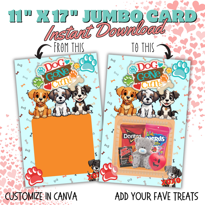 Dog Gone Cute Jumbo Card