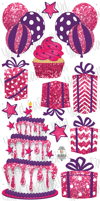 Hot Pink and Purple Mini Brands Flair Set