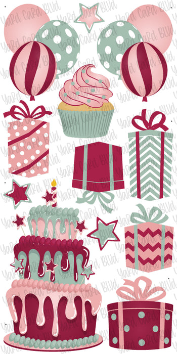 Peach, Sage and Maroon Flair Set