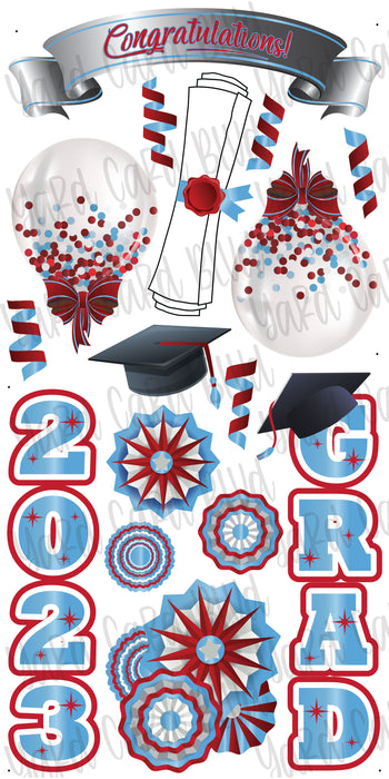 Congratulations Grad 2023 Red and Carolina Blue