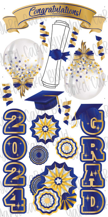 Congratulations Grad 2024 Blue and Gold