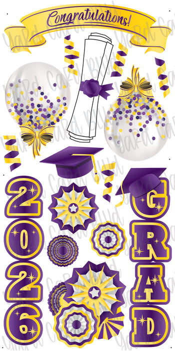 Congratulations Grad Purple and Yellow
