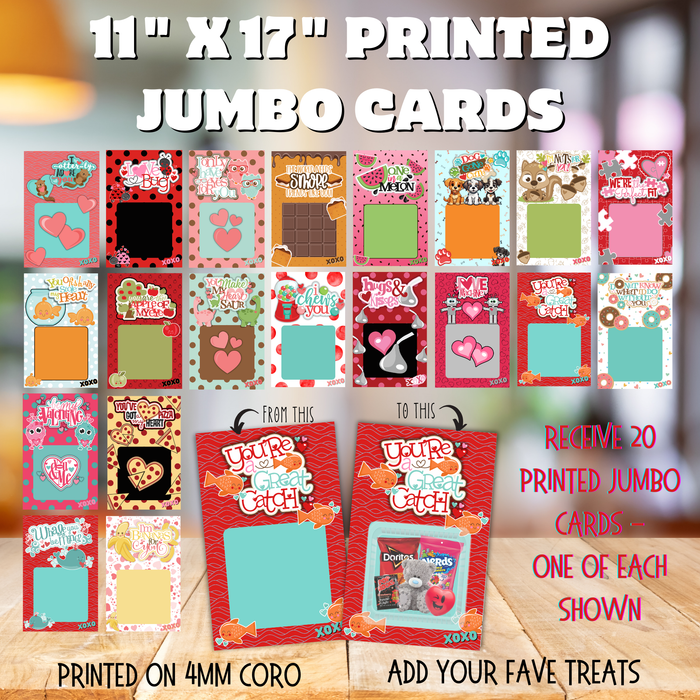 20 Pc Printed Jumbo Card Mixed Set