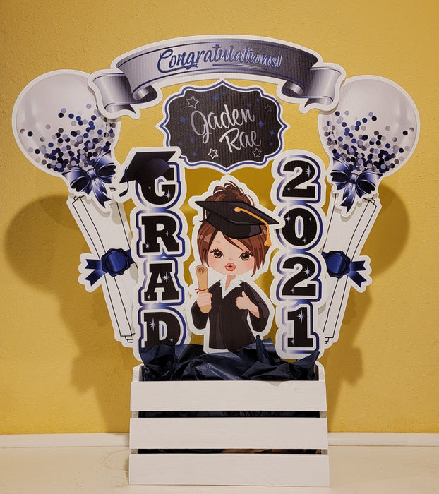 Bitty Bouquets - Congratulations Grad 2021 Orange and Blue