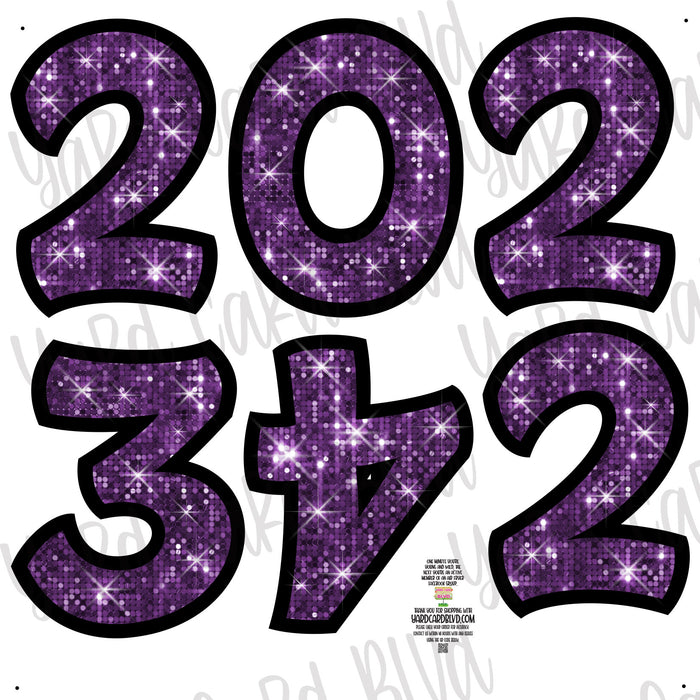 Grad Years Half Sheet - Purple Sequin