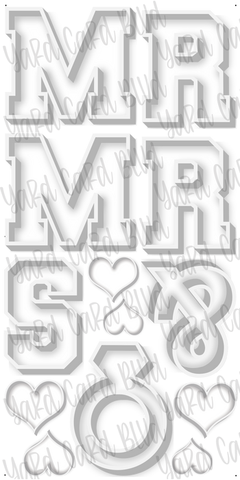 Marquee Twinkle Letter Set - MR & MRS - 24" Letters