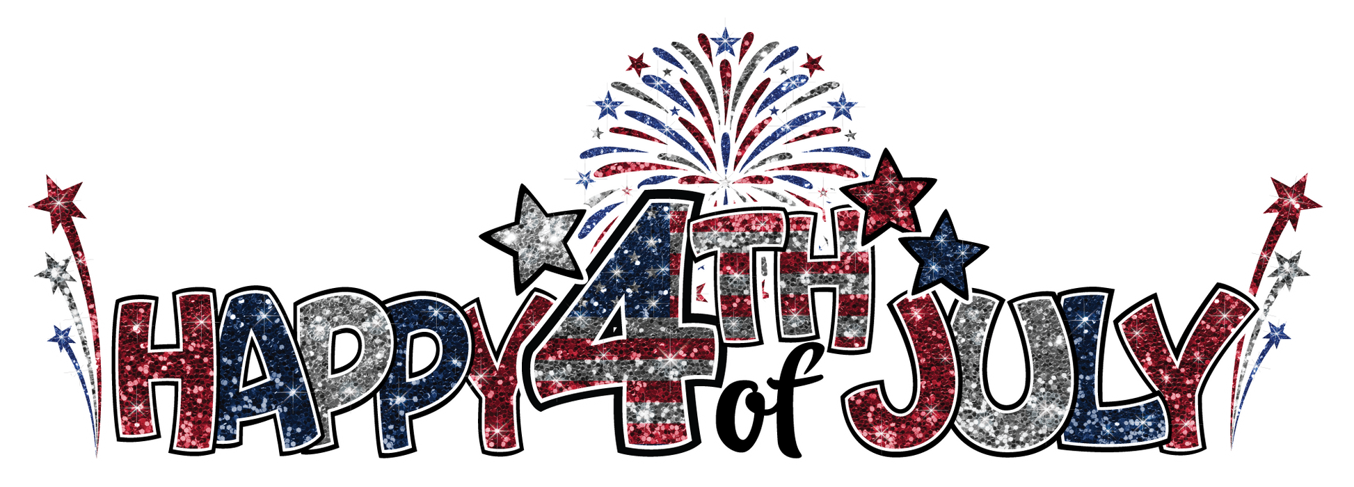 Happy 4th of July- Flag Glitter
