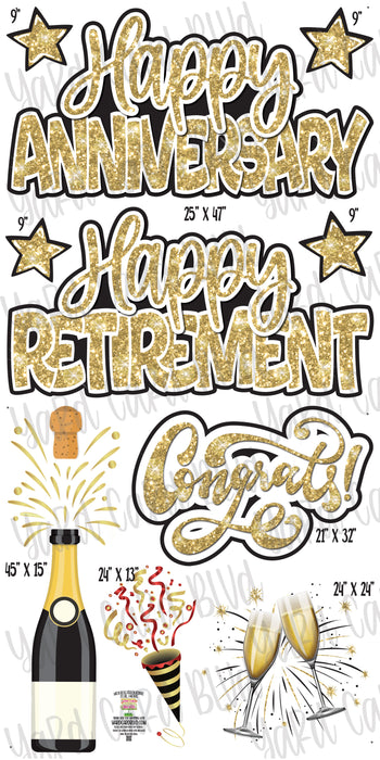 Happy Anniversary and Retirement Splash Sets