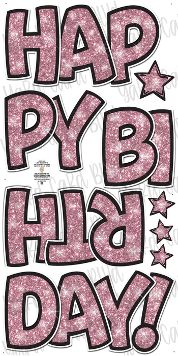 BB FAB5 Happy Birthday Splash Set in Light Pink Glitter