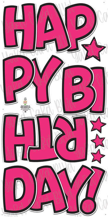 BB FAB5 Happy Birthday Splash Set in Neon Pink
