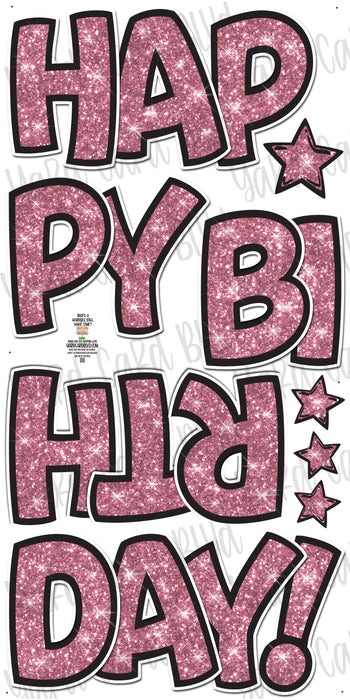 BB FAB5 Happy Birthday Splash Set in Pink Glitter