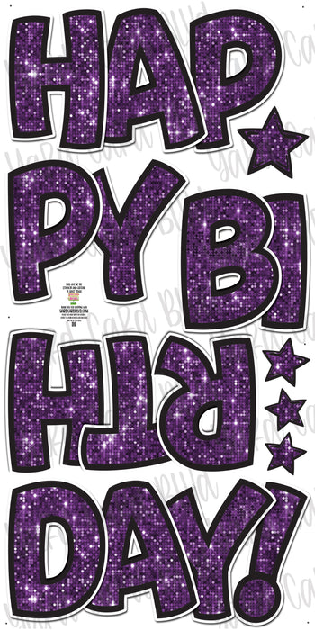 BB FAB5 Happy Birthday Splash Set in Purple Sequin