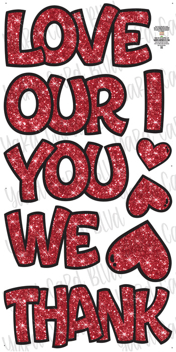 We Love Our EZ Sets - Red Glitter