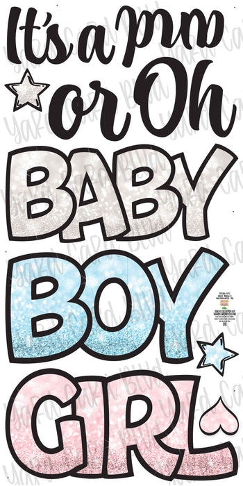 Baby Boy & Girl Bokeh Word Splash Set