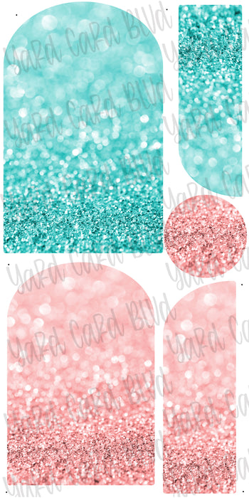 Background Panels in Aqua and Pink Bokeh