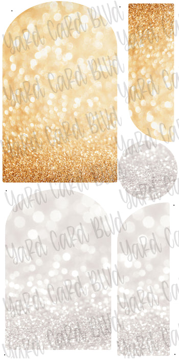Background Panels in Champagne and White Bokeh