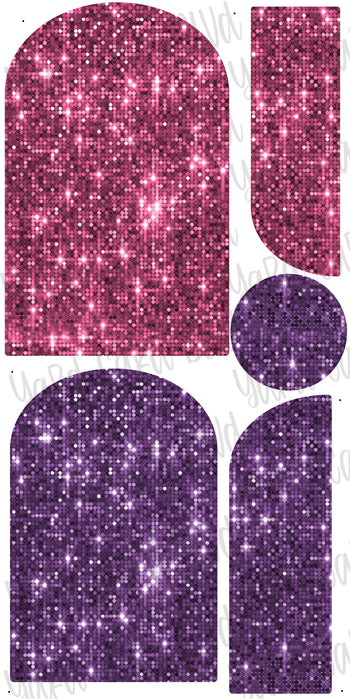 Background Panels in Hot Pink and Purple Sequin