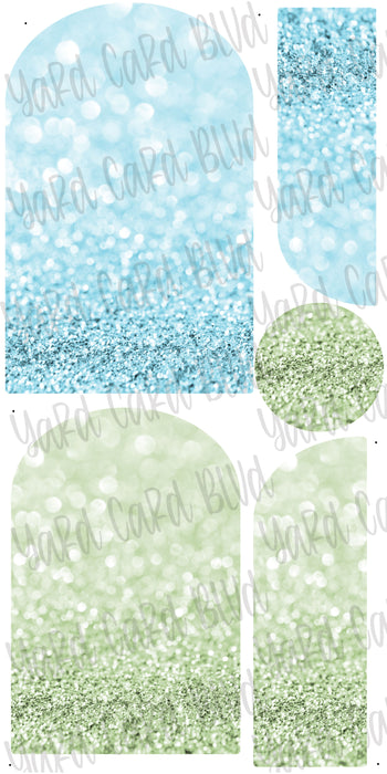 Background Panels in Light Blue and Mint Bokeh