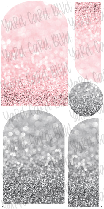 Background Panels in Light Pink and Silver Bokeh