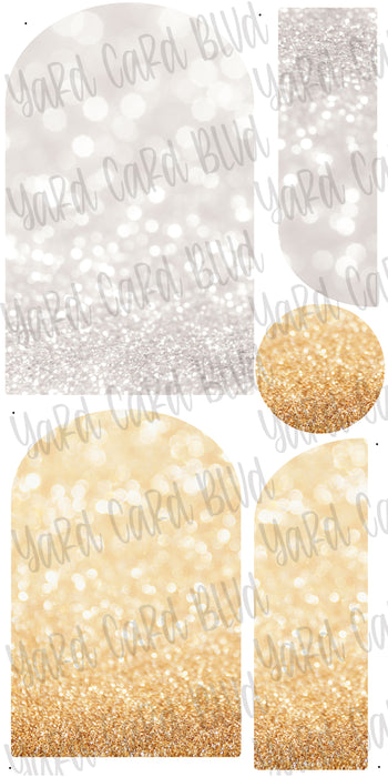 Background Panels in White and Champagne Bokeh
