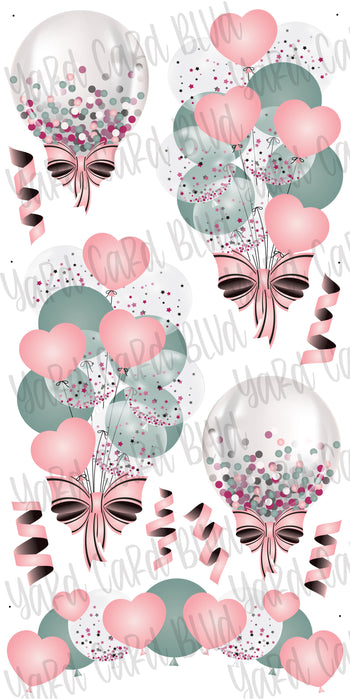 Balloon Clusters in Peach, Sage, and Maroon