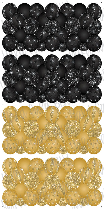 Balloon Panels in Gold and Black