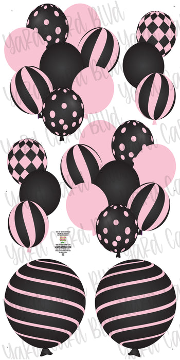 Balloon Bundles in Light Pink and Black