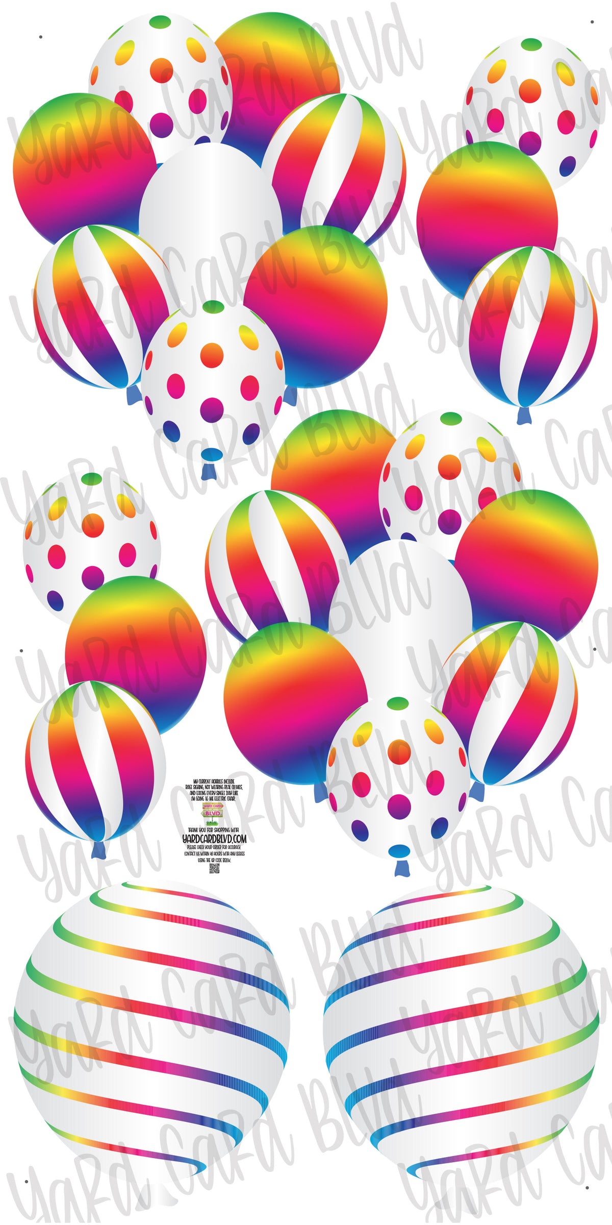 Rainbow Balloon Bouquet Mini bunches, outlet Celebration Flair Setup Filler, Yard Sign Lawn Decorations, Yard Card Business Supplier