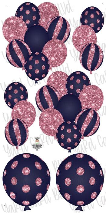 Balloon Bundles - Pink and Navy